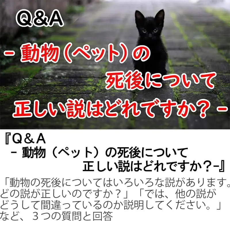 Ｑ＆Ａ動物（ペット）の死後について正しい説はどれですか？
